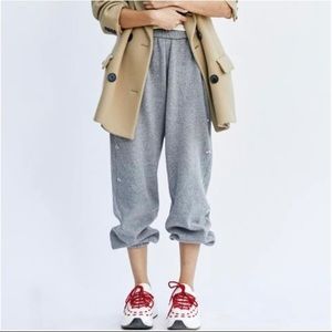 CLARE V. Grey Sweatpants, s’cute rhinestone detail